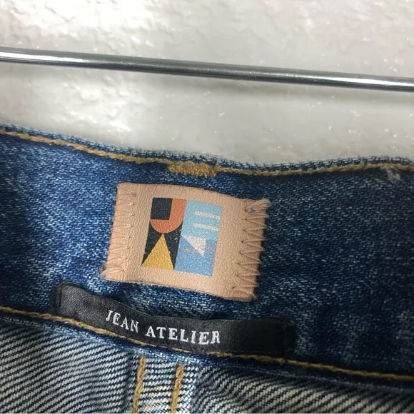 Jean Atelier Ryan Lagoon Blue High Rise Slim Straight Leg 26 Button Fly Cotton