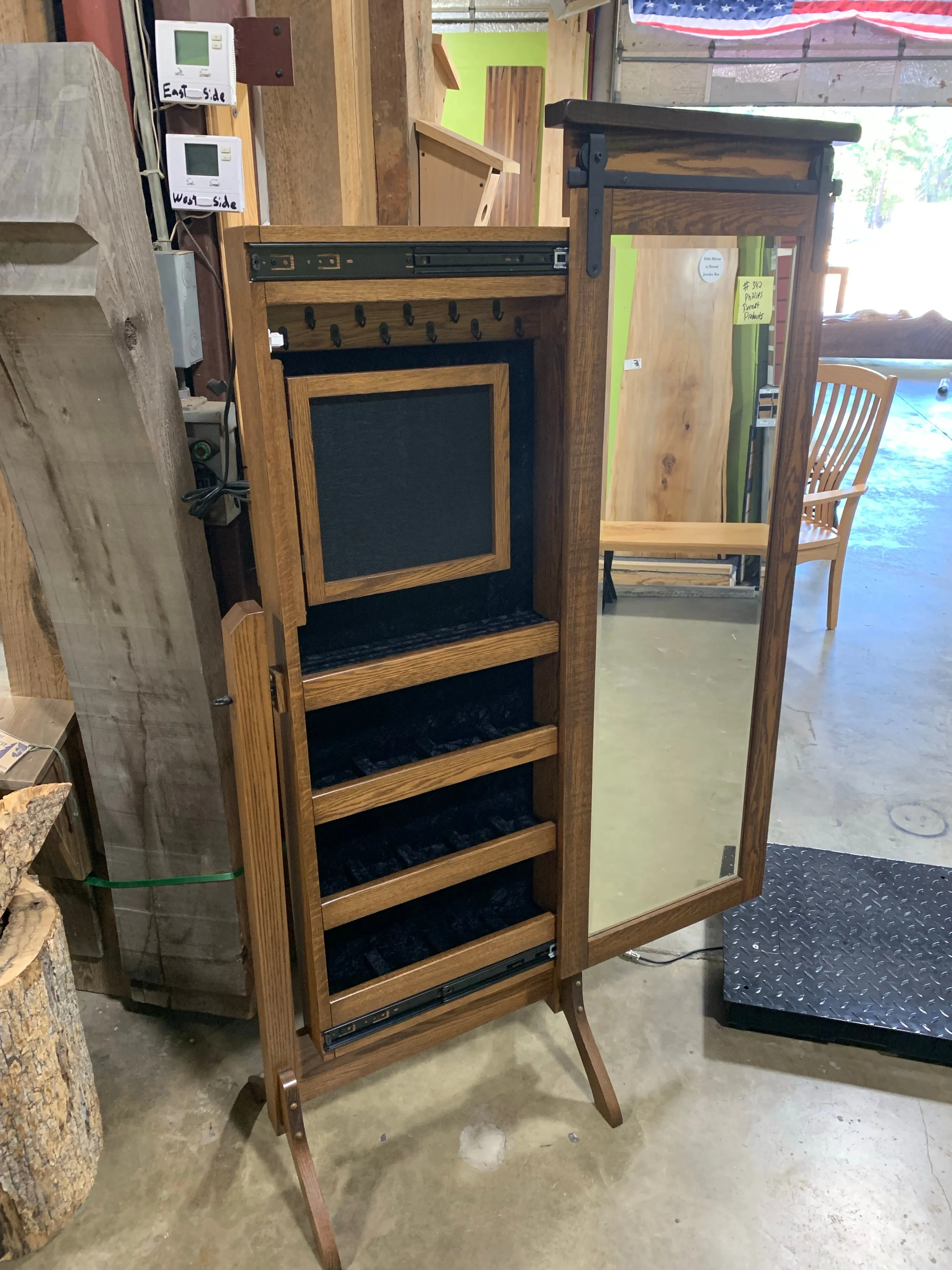 Jewelry Cabinet- Red Oak Roughsawn