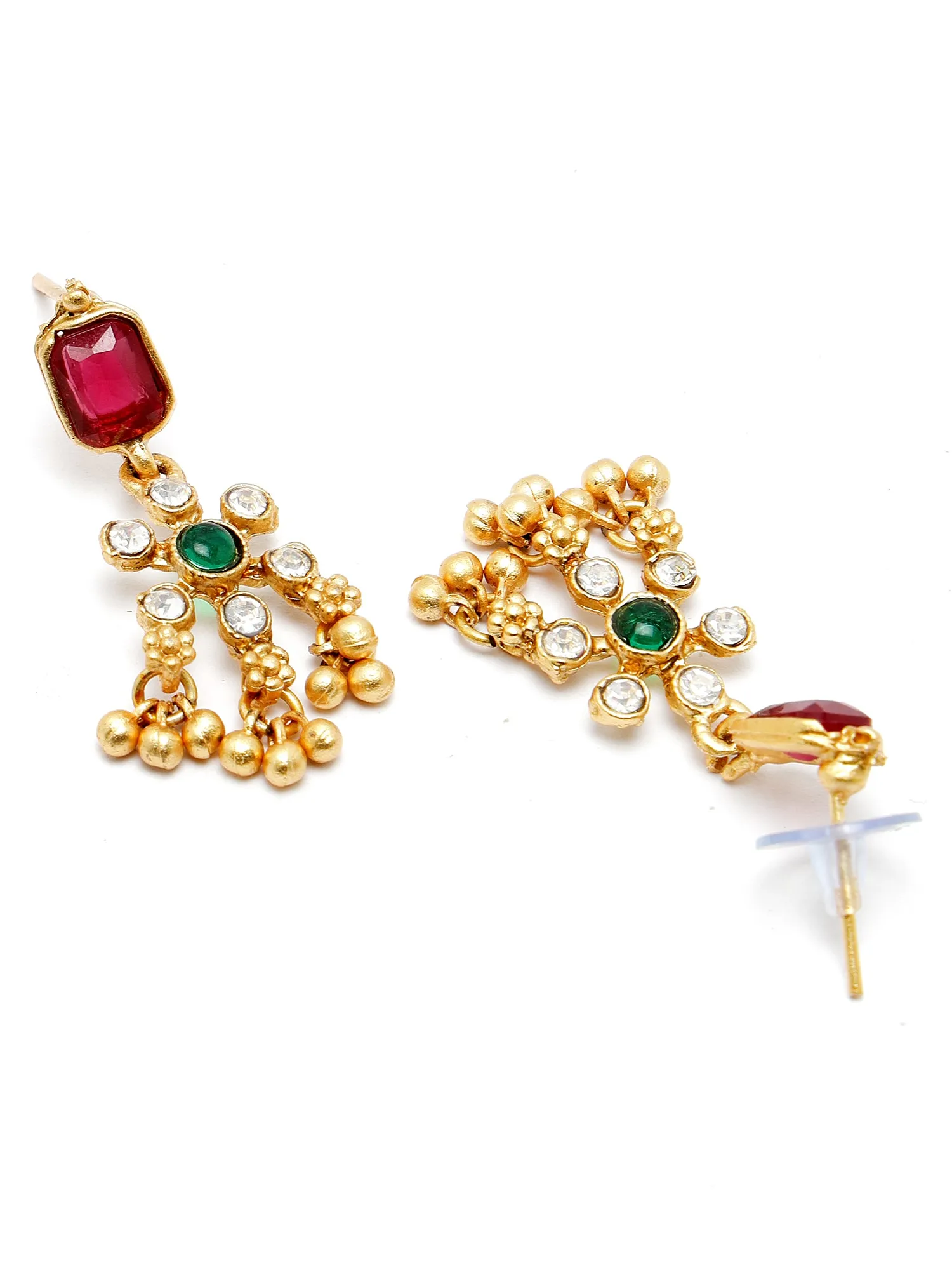 Karatcart Gold Plated Floral Design Choker Jewellery Set for Women