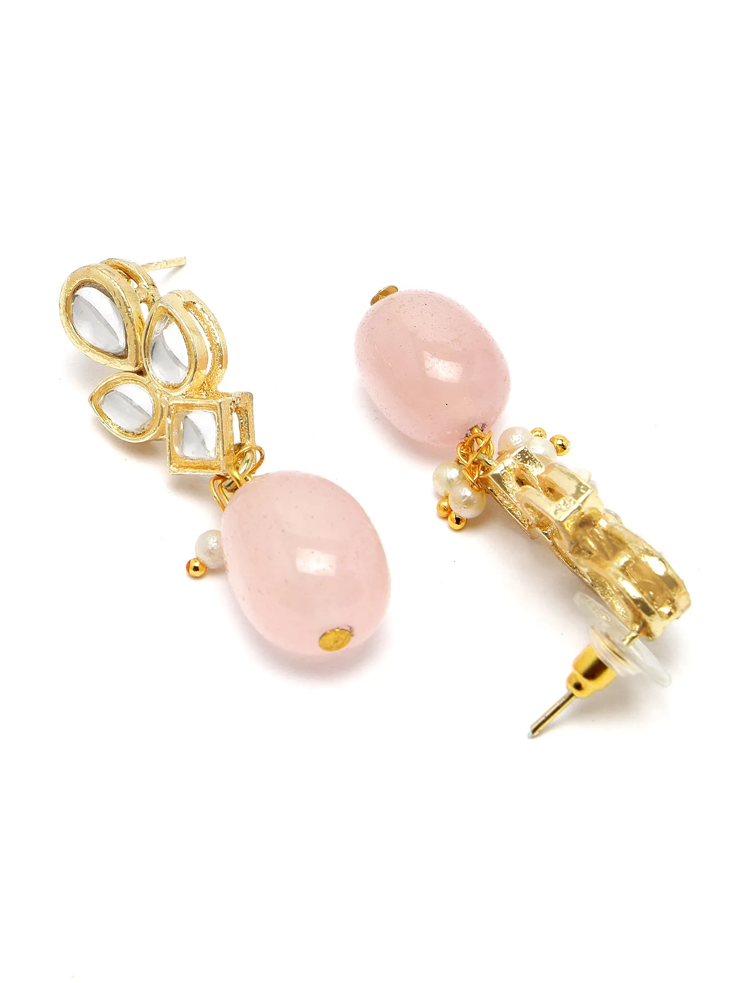 KARATCART Gold Plated Kundan Classic Pink Jewellery Set for Women