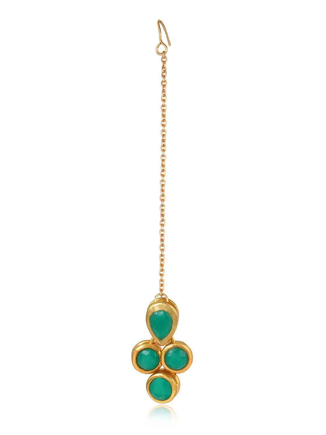 Karatcart Kundan Necklace Set with Green Stone
