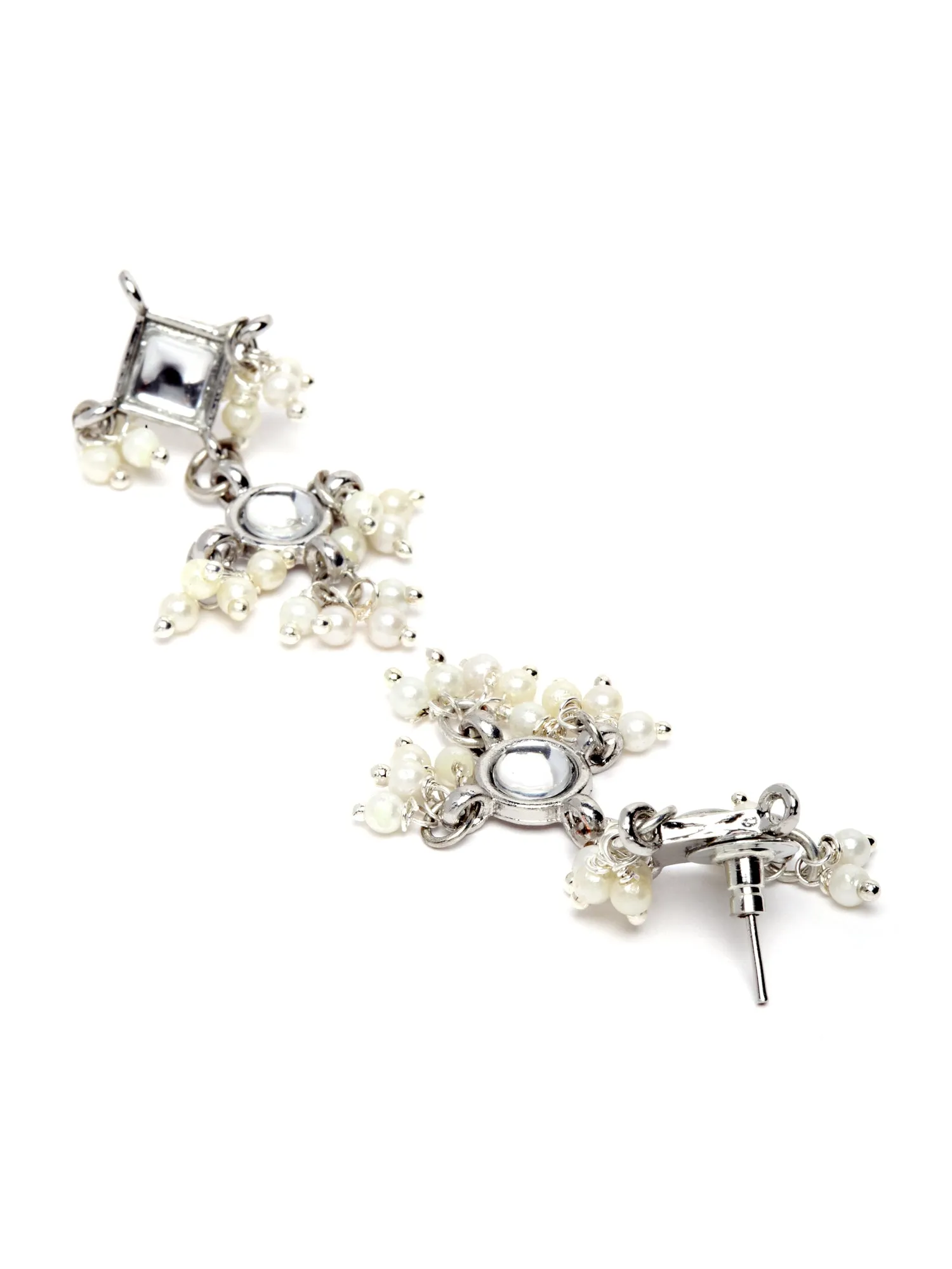 Karatcart Oxidised Silver Necklace with Earrings and Bracelet