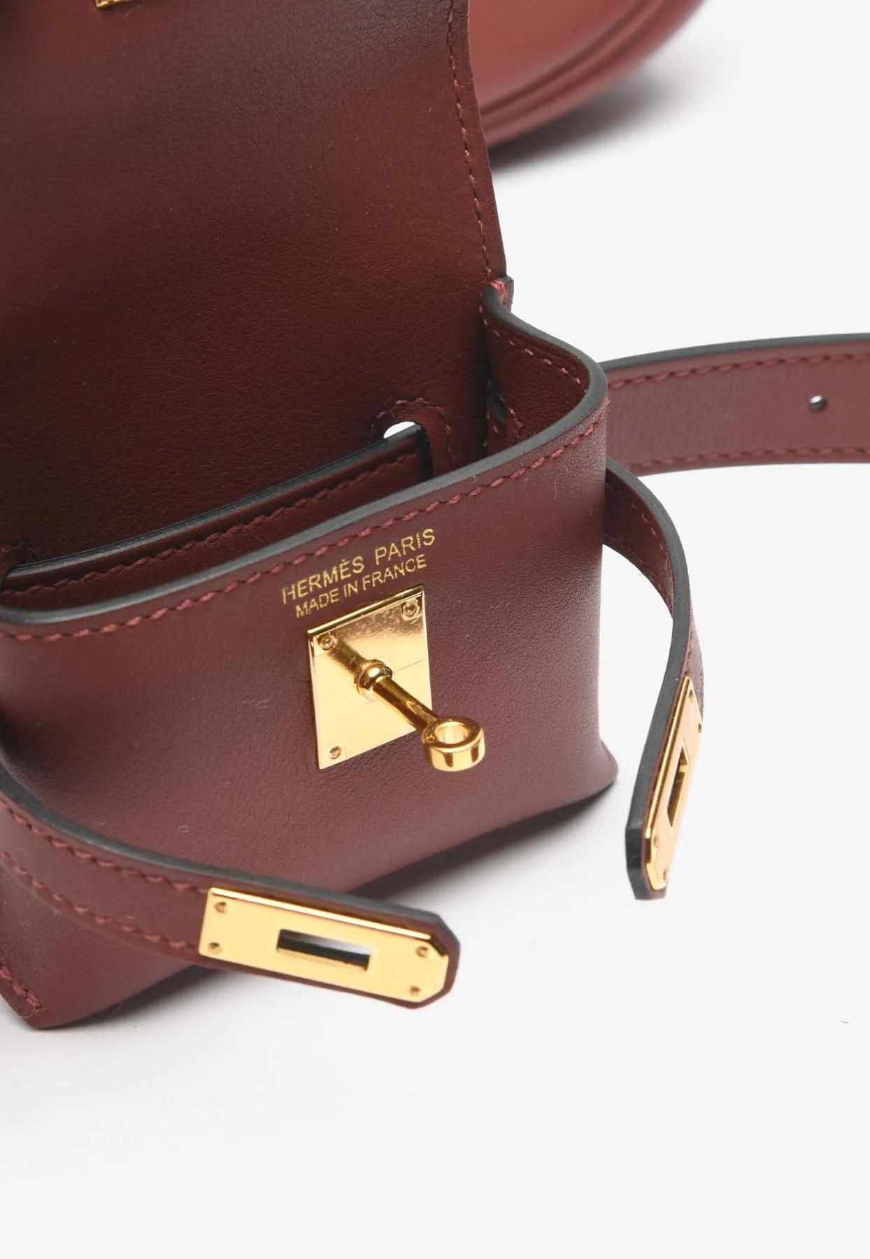 Kelly Moove in Rouge H Swift Leather with Gold Hardware