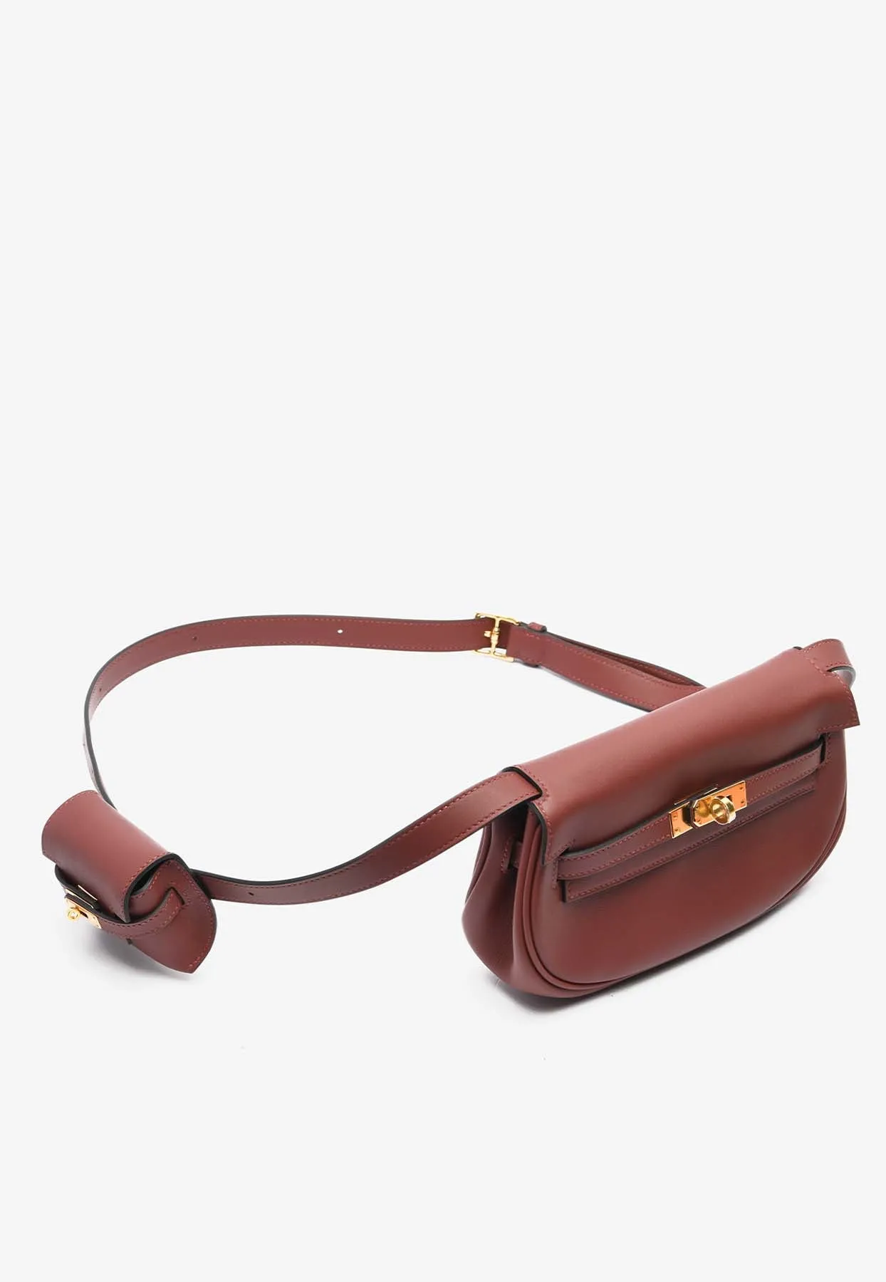 Kelly Moove in Rouge H Swift Leather with Gold Hardware
