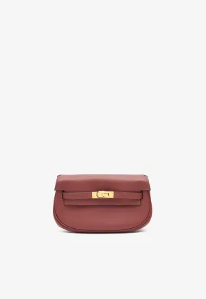 Kelly Moove in Rouge H Swift Leather with Gold Hardware