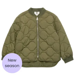 Khaki Green Quilted Jacket