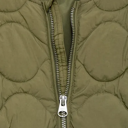 Khaki Green Quilted Jacket