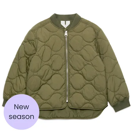 Khaki Green Quilted Jacket