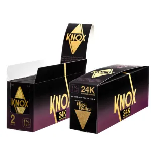 Knox 24K Gold Rolling Paper Standard Size 2 Sheet Pack - (36 Count Box)