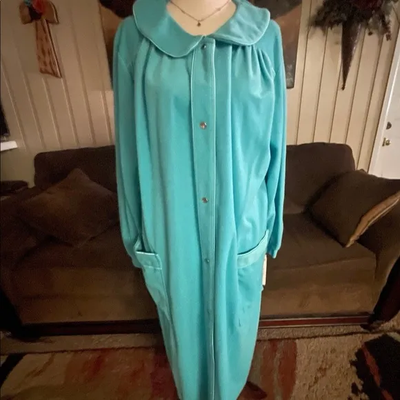 Komar • Vintage • Turquoise • Pearl Snap Buttons • X-Large • Robe • New W/Tags