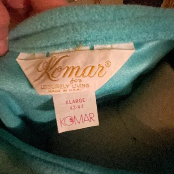 Komar • Vintage • Turquoise • Pearl Snap Buttons • X-Large • Robe • New W/Tags