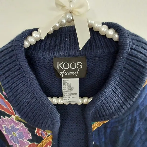 Koos Of Course Vintage Boho Sweater Cardigan Coat Size L