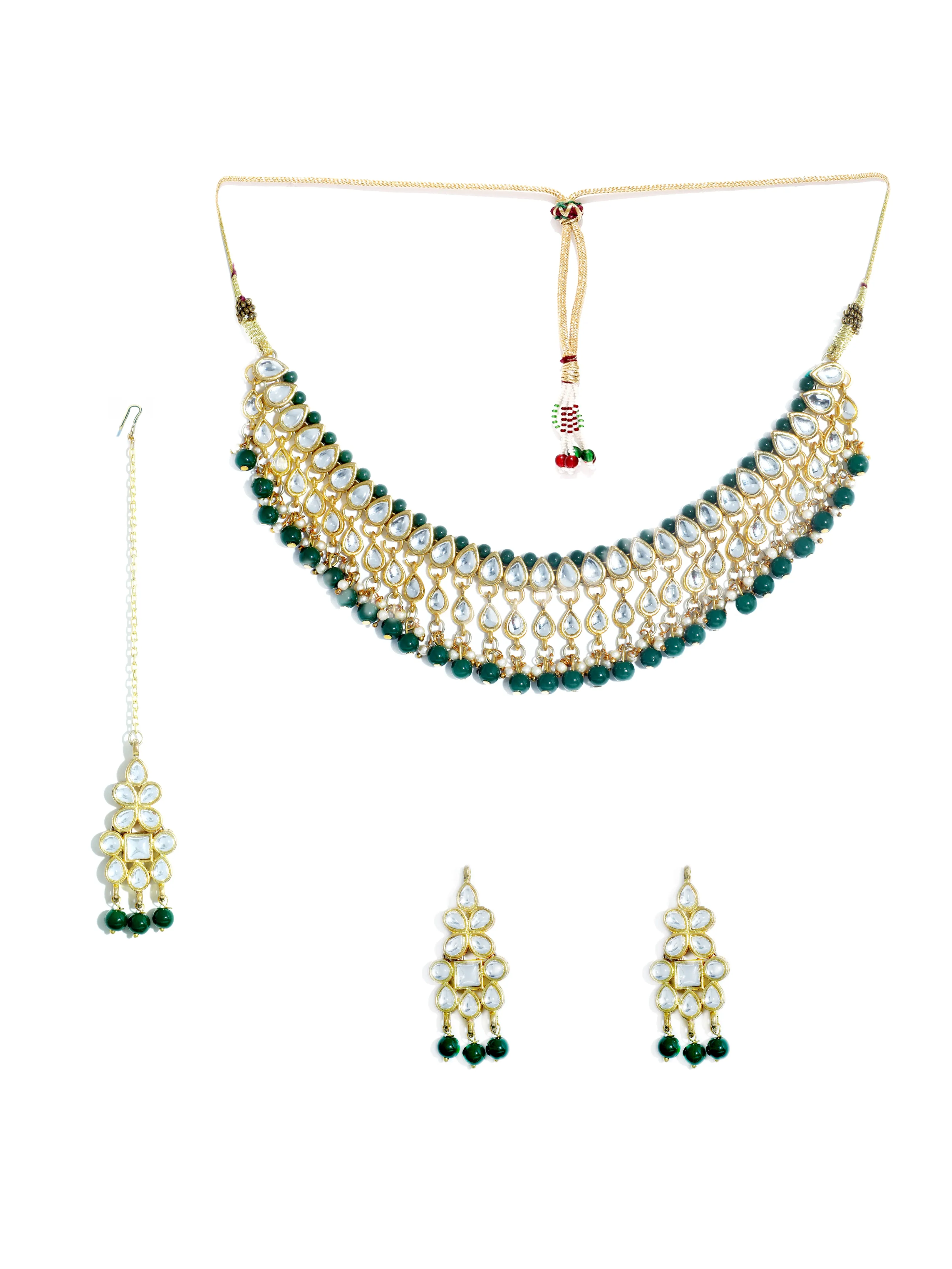 Kundan Dark Green Necklace Set