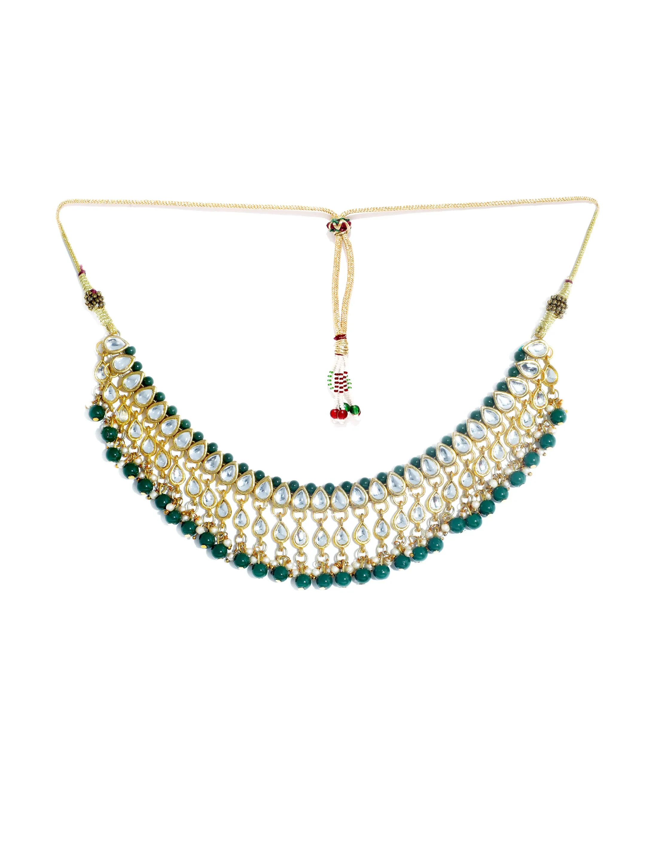 Kundan Dark Green Necklace Set