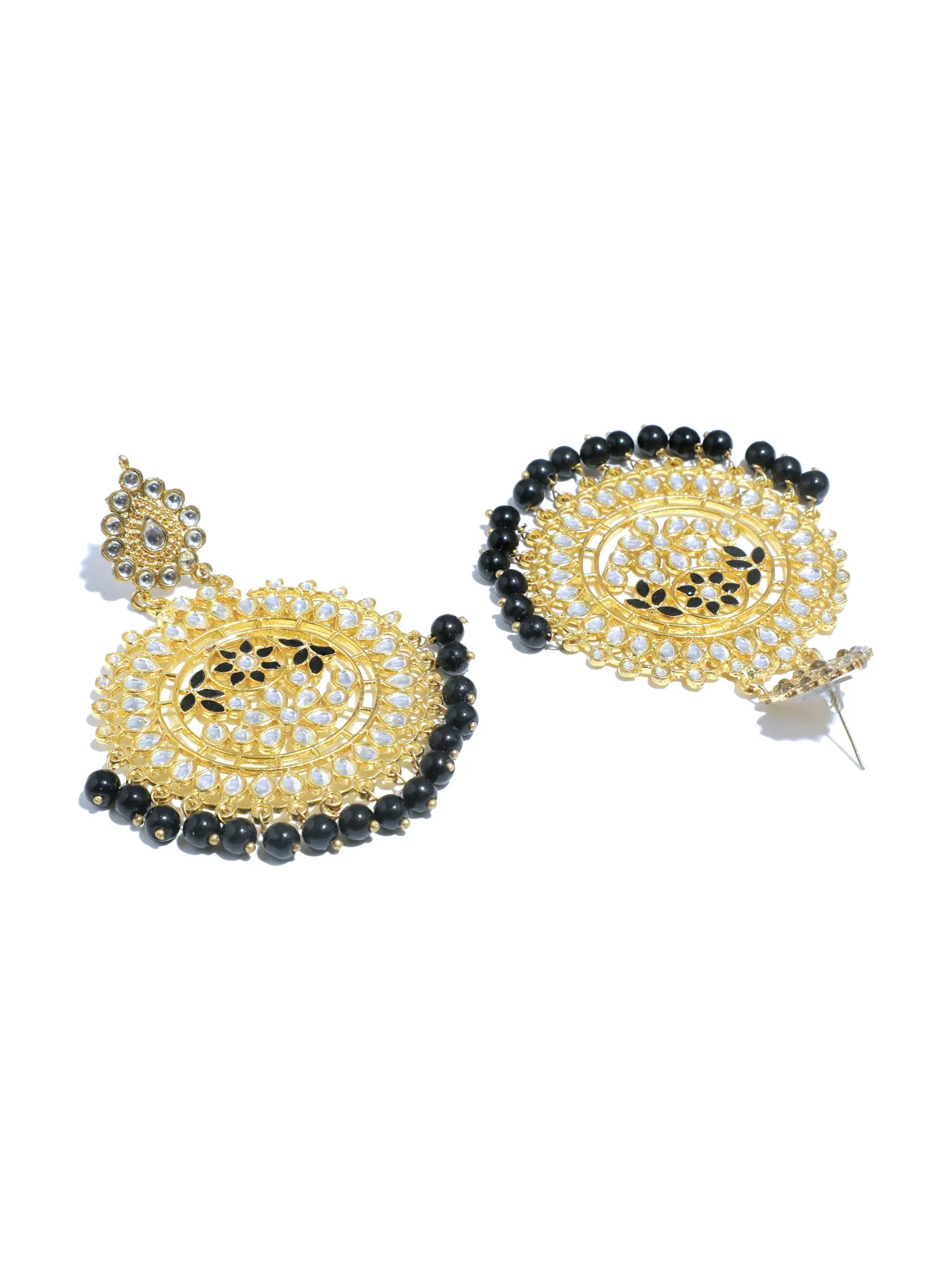 Kundan Gold and Black Necklace Set