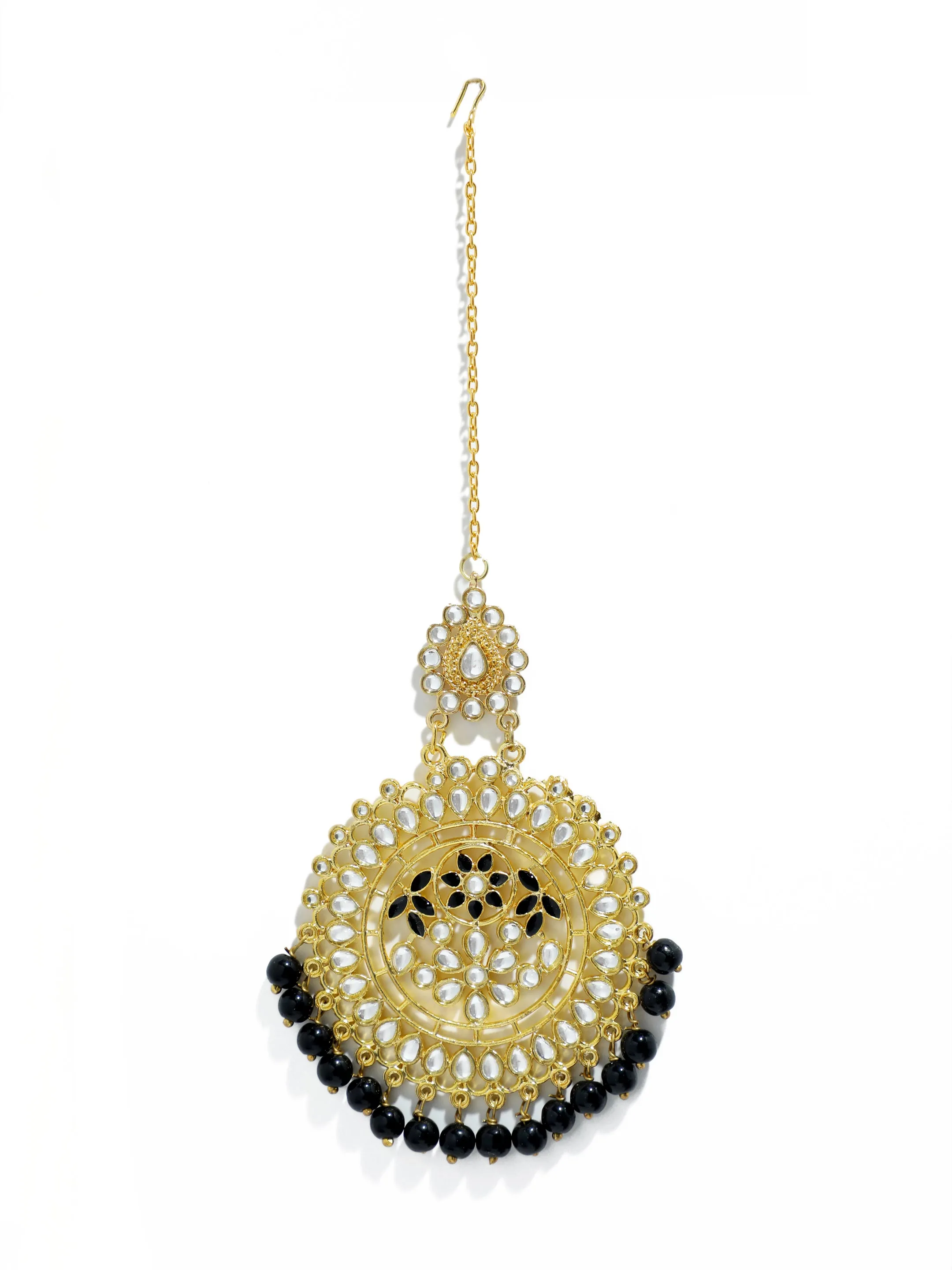 Kundan Gold and Black Necklace Set