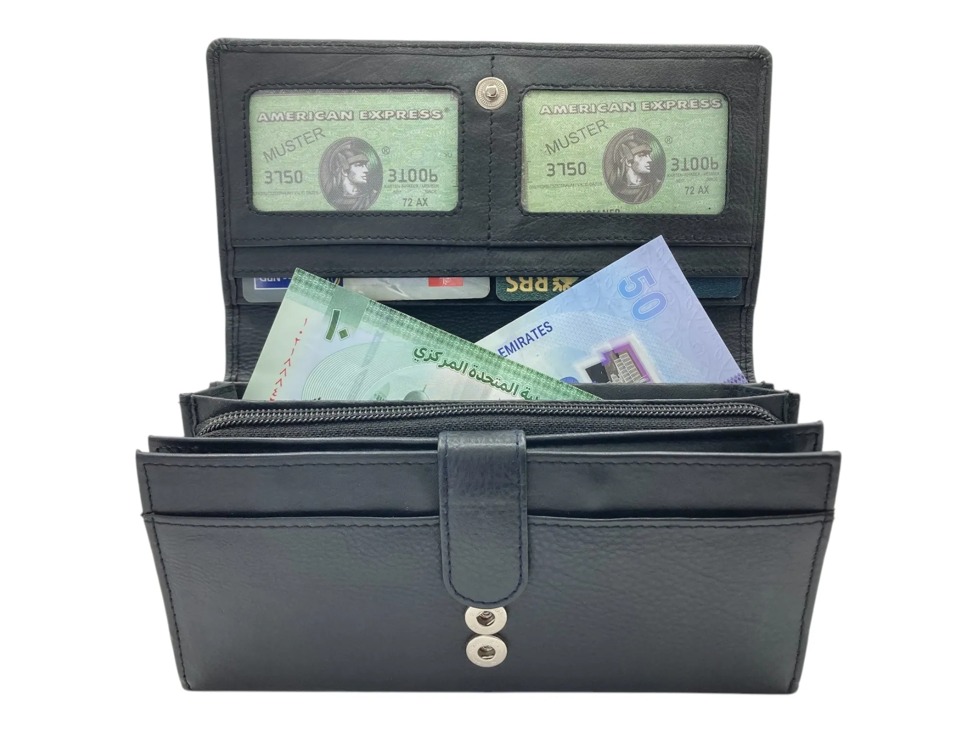 Ladies Clutch, Full Grain  multipurpose Leather wallet  # 1252B
