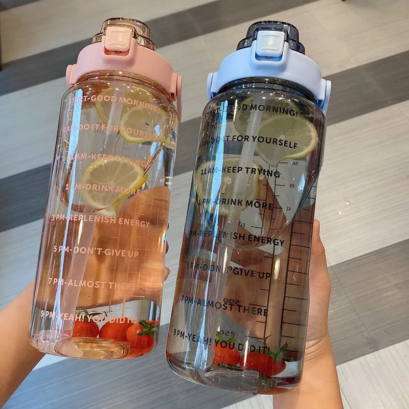Large Capacity Plastic Straw Water Bottle