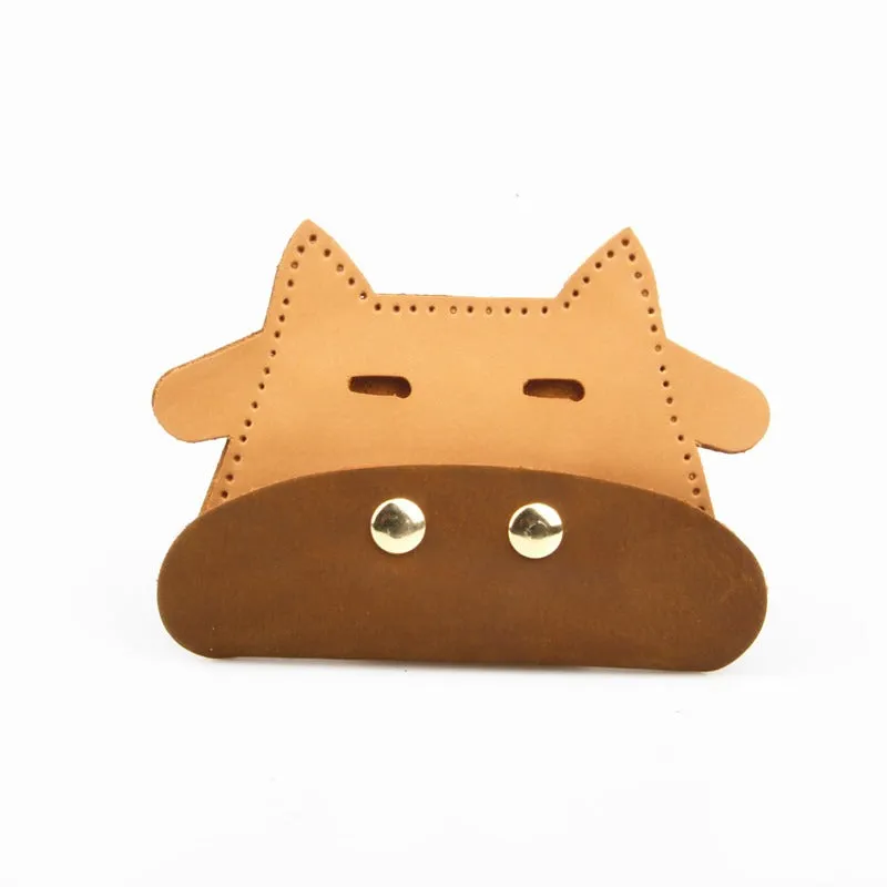 Leather Card Holder Kit DIY Leather Cow Coin Wallets Kit DIY Eco Leather Projects DIY Leather Kit