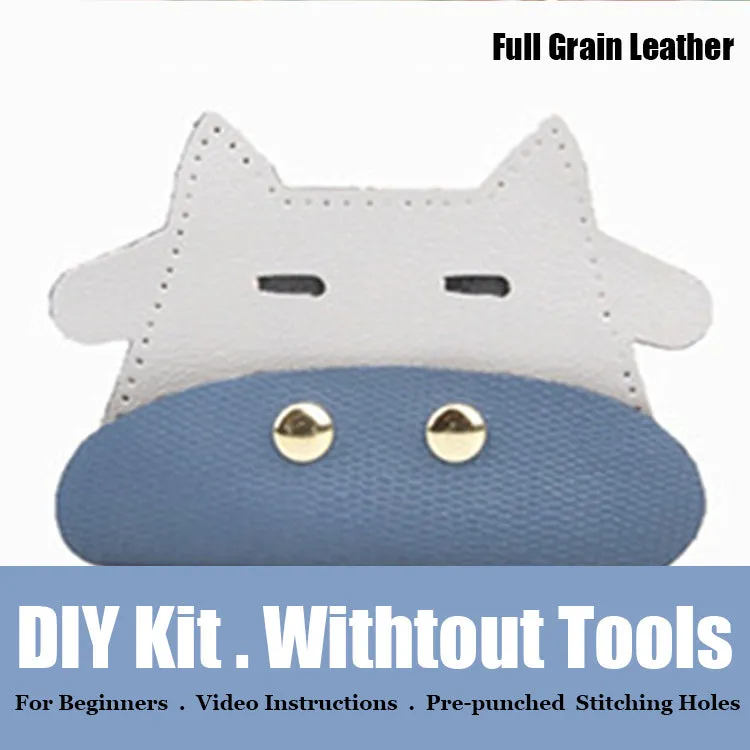 Leather Card Holder Kit DIY Leather Cow Coin Wallets Kit DIY Eco Leather Projects DIY Leather Kit