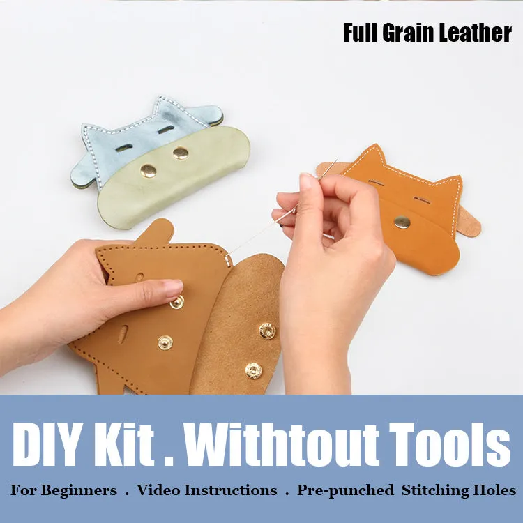 Leather Card Holder Kit DIY Leather Cow Coin Wallets Kit DIY Eco Leather Projects DIY Leather Kit