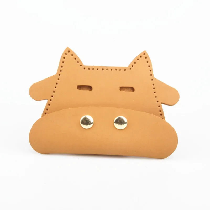 Leather Card Holder Kit DIY Leather Cow Coin Wallets Kit DIY Eco Leather Projects DIY Leather Kit