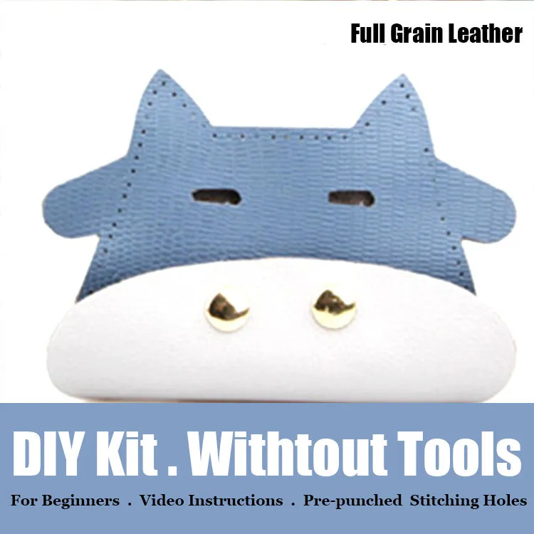 Leather Card Holder Kit DIY Leather Cow Coin Wallets Kit DIY Eco Leather Projects DIY Leather Kit