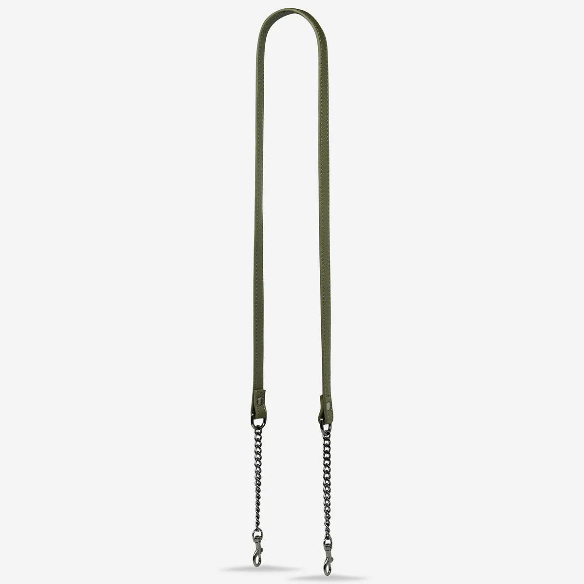 Leather Strap With Chain - Khaki
