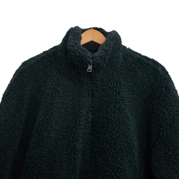 Levi's Women's Size M Zip Up Sherpa Teddy Jacket Dark Sprice Green