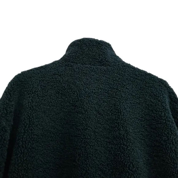Levi's Women's Size M Zip Up Sherpa Teddy Jacket Dark Sprice Green