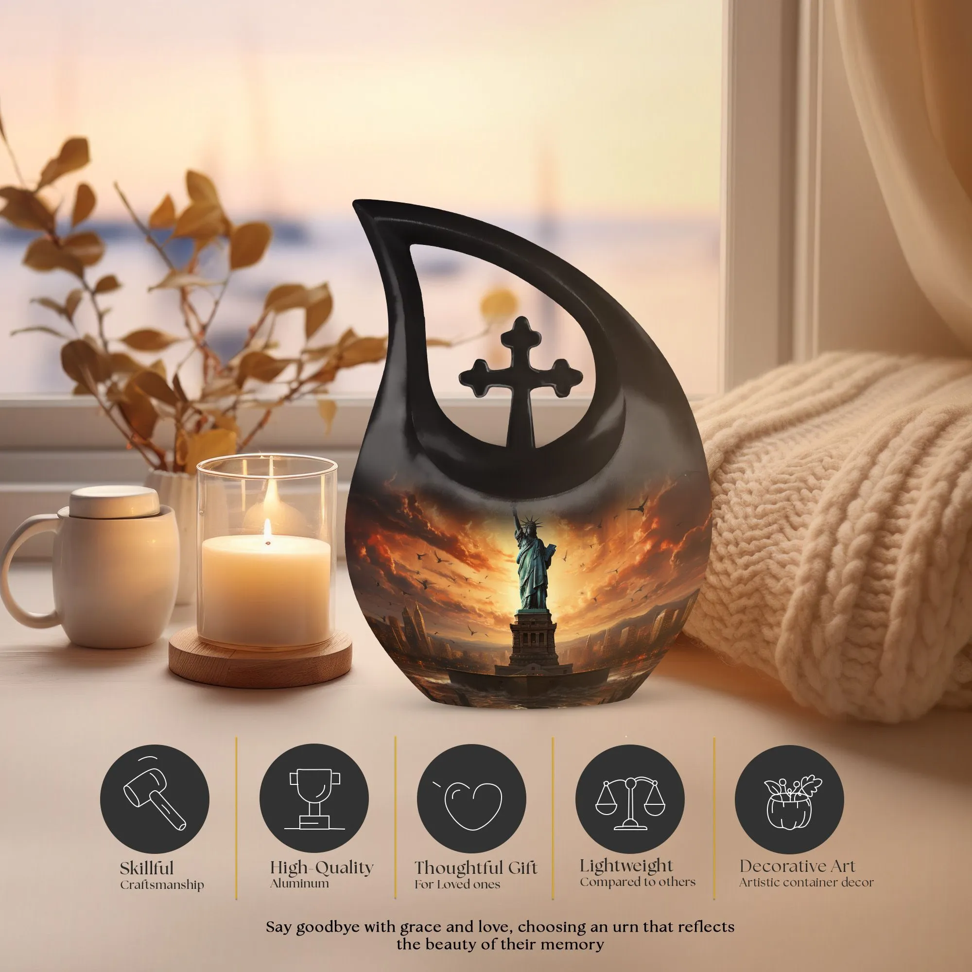 Liberty Urn : Personalized Statue of Liberty-Themed Memoriam Urn