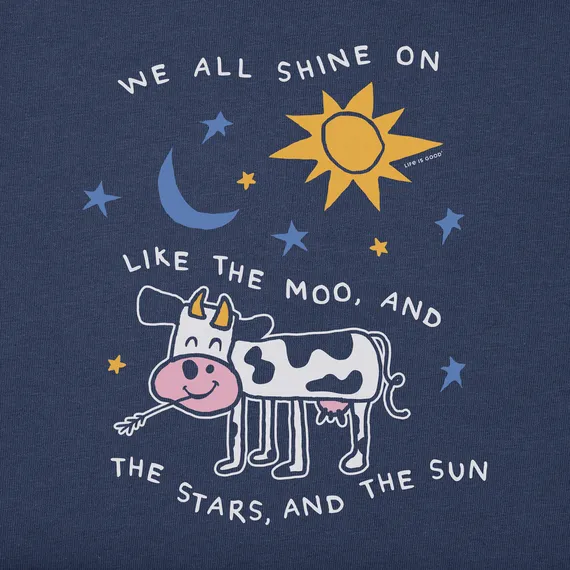 Life is Good Baby We All Shine On Cow Crusher Bodysuit