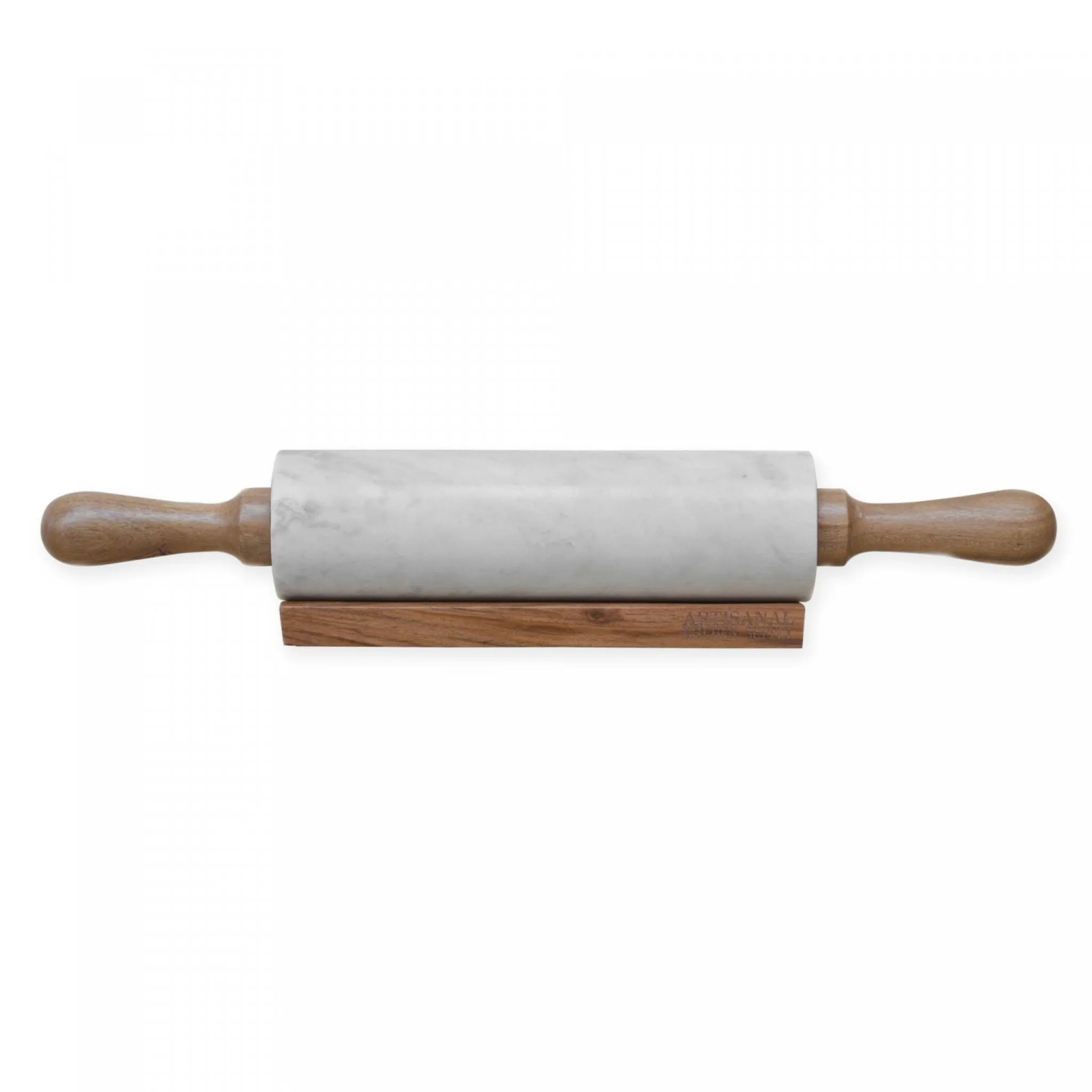 Like New/Unboxed- Artisanal Kitchen Supply Marble Rolling Pin with Holder (White)