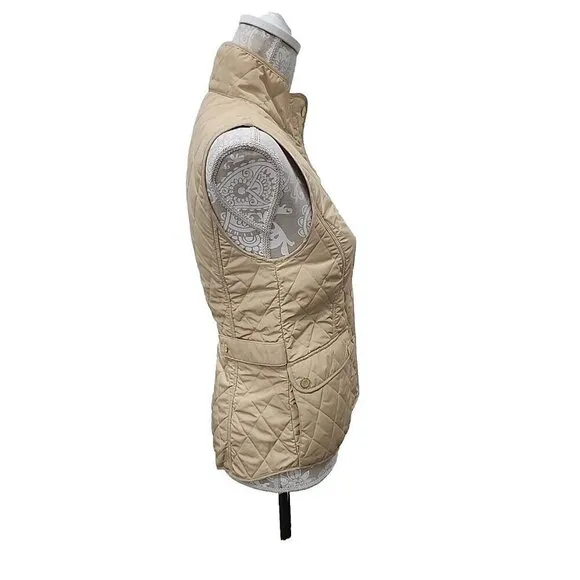 Lilly Pulitzer Quilted Vest Getaway Travel Beige Exterior Pockets Women's XS