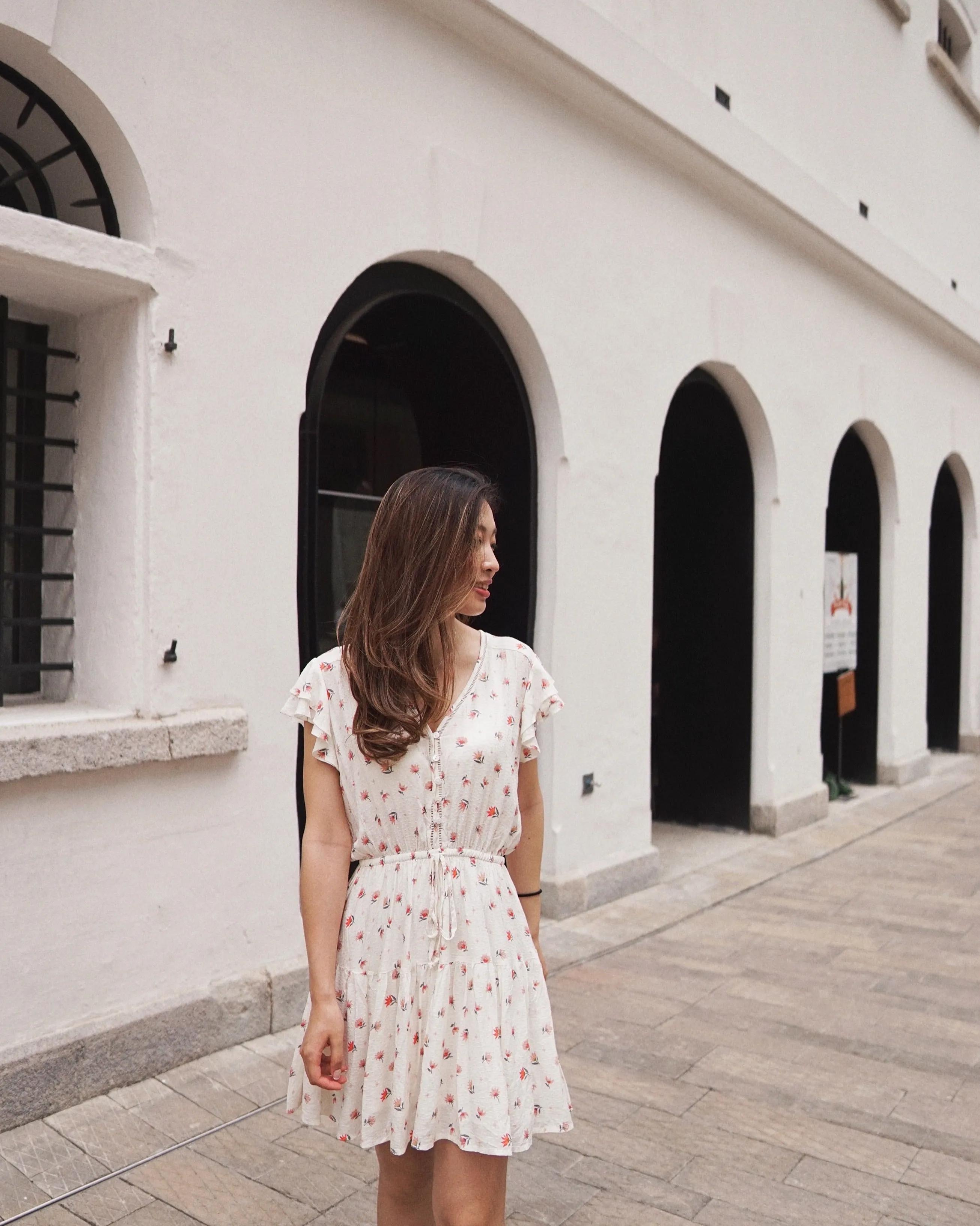 Lily Drawstring Ruffled Dress