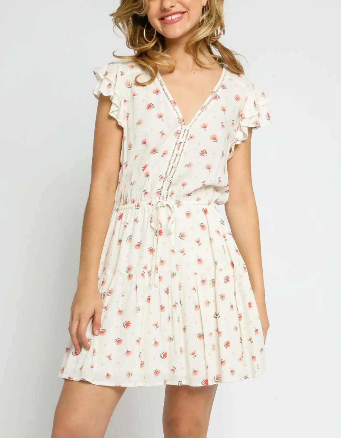 Lily Drawstring Ruffled Dress