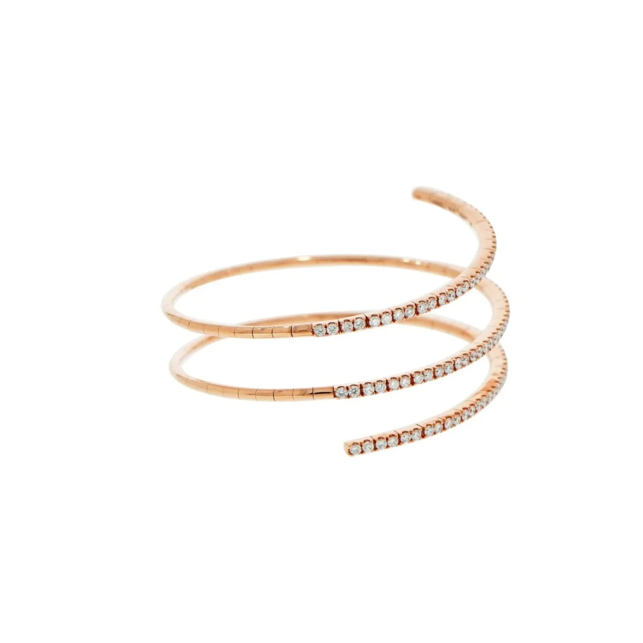 Long 3 Loop Expandable Diamond 18K Rose Gold Bracelet