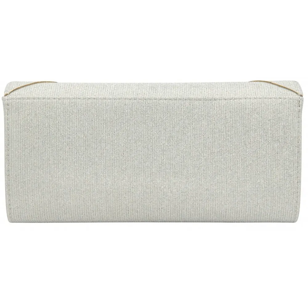 Lotus Esmee Silver Textile Clutch Bag