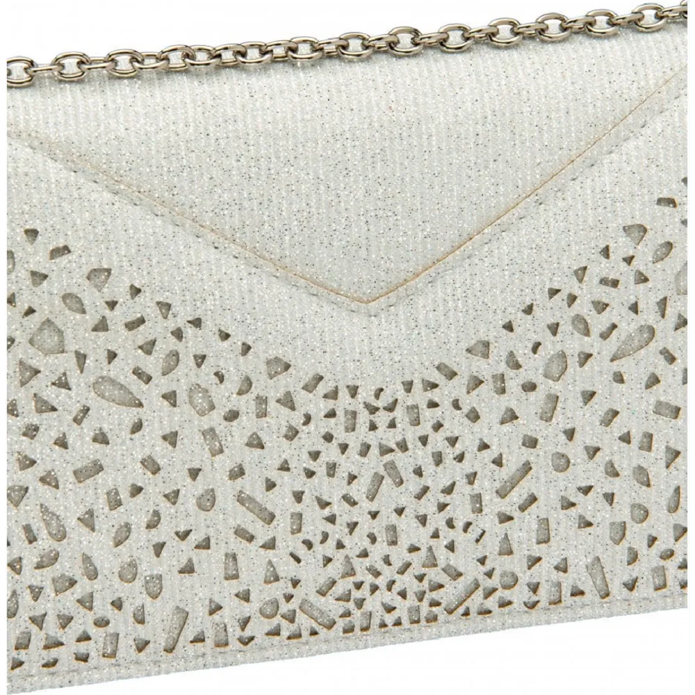 Lotus Esmee Silver Textile Clutch Bag