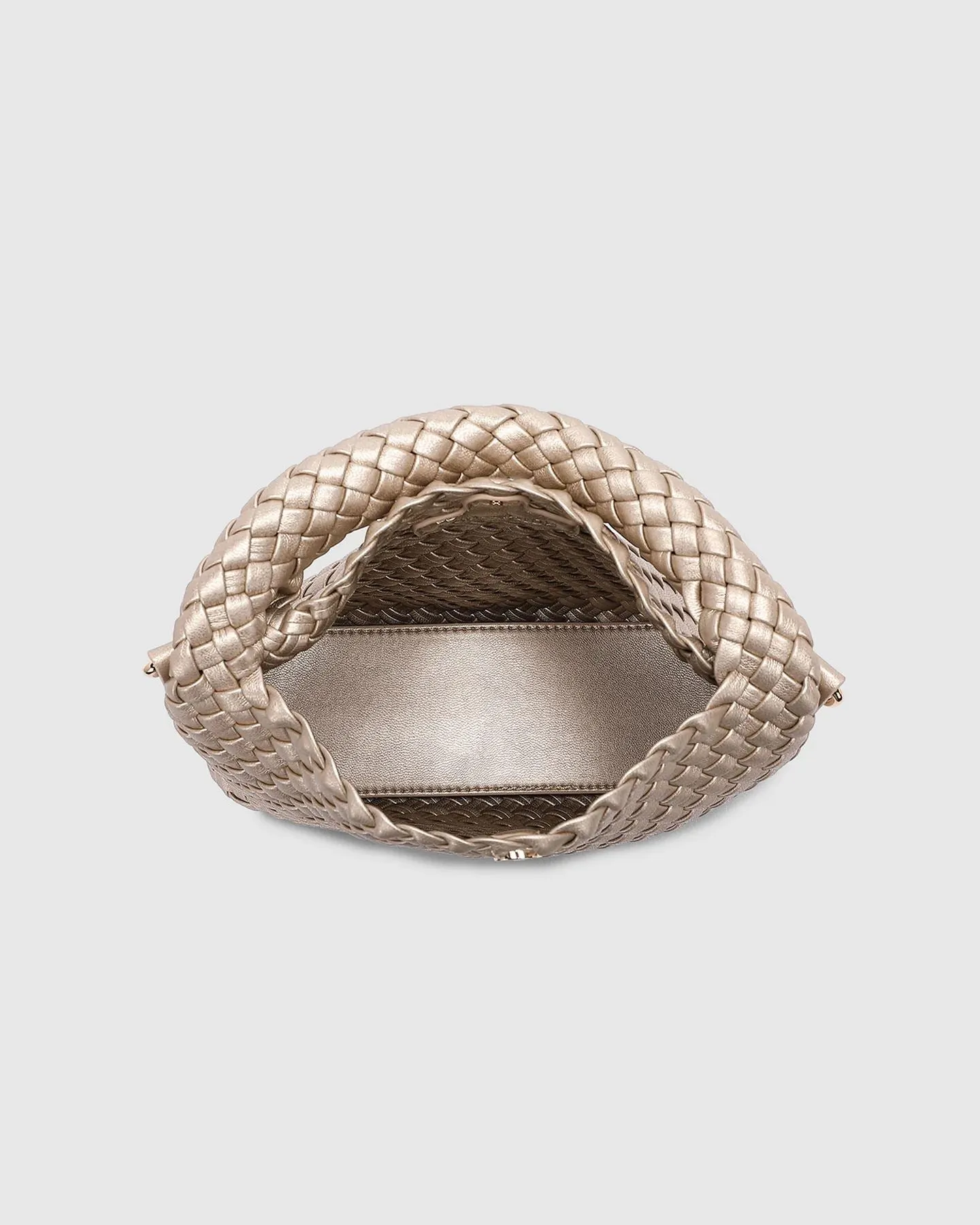 LOUENHIDE Gabby Mini Woven Shoulder Bag - Pink Champagne