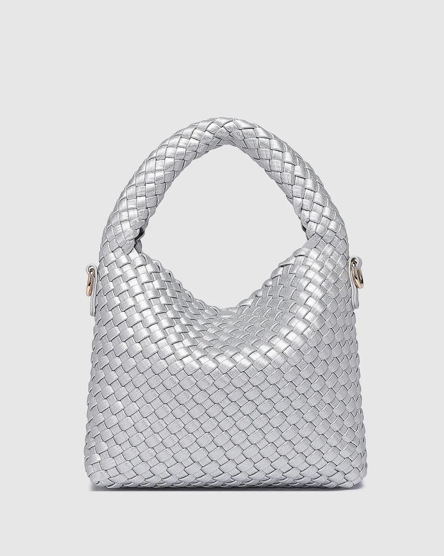 LOUENHIDE Gabby Mini Woven Shoulder Bag - Silver