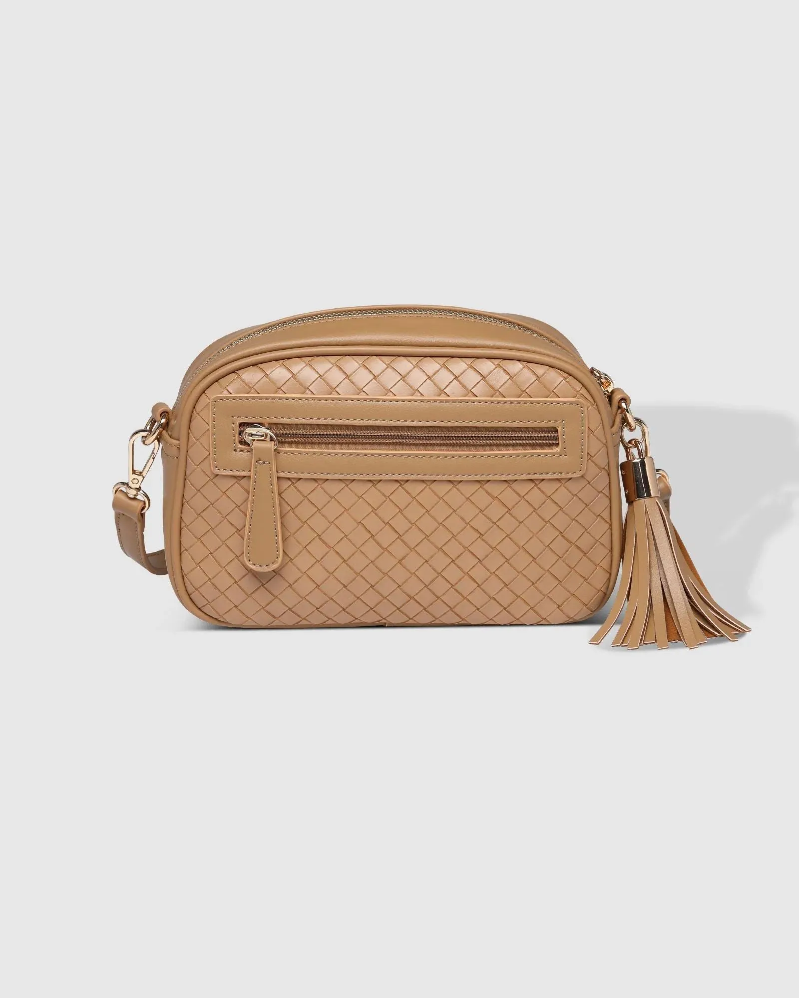 LOUENHIDE Jacinta Woven Crossbody Bag - Camel