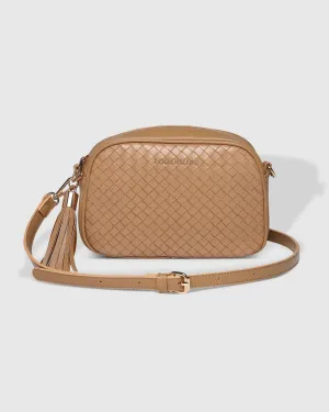 LOUENHIDE Jacinta Woven Crossbody Bag - Camel