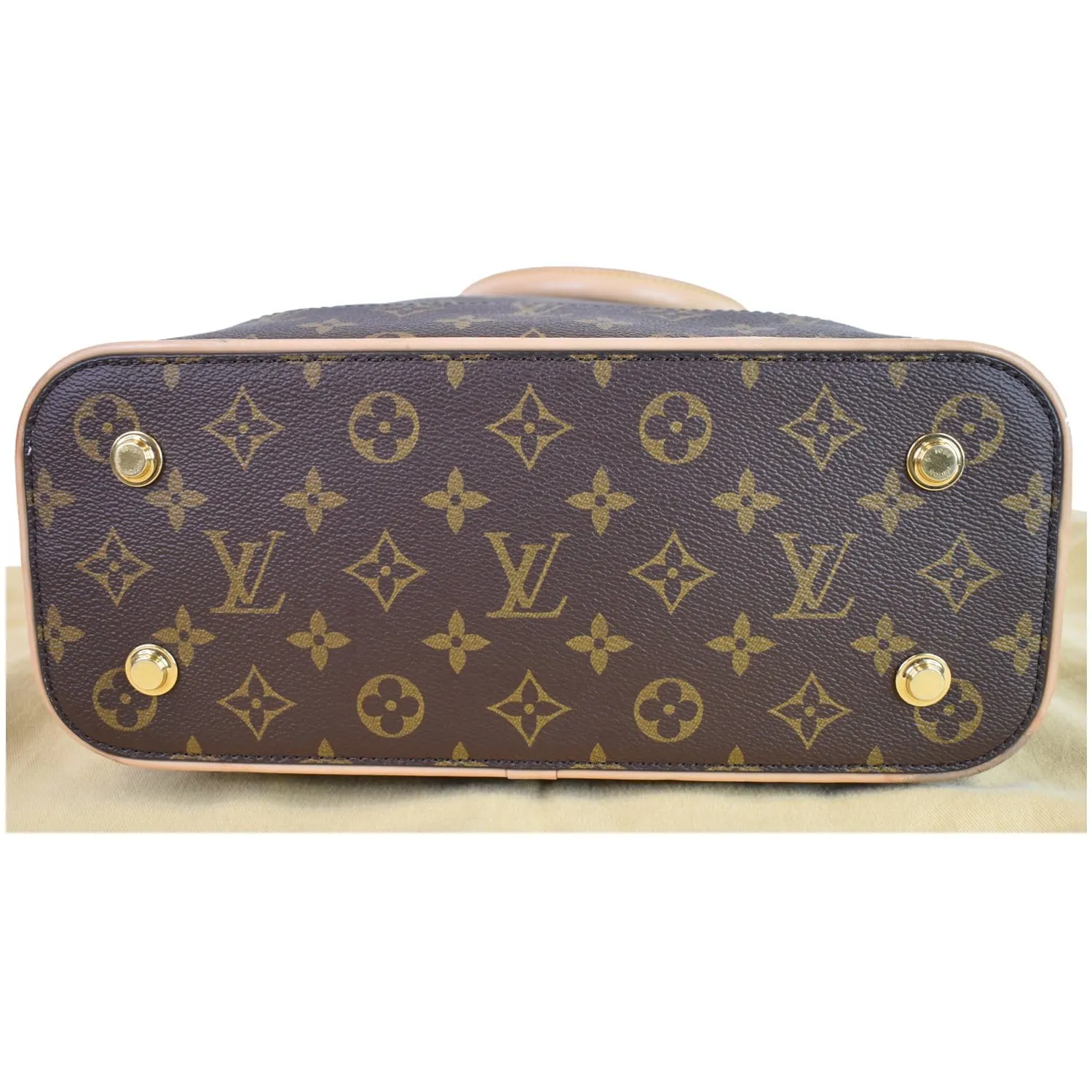 LOUIS VUITTON Carry All MM Monogram Canvas Shoulder Bag Brown