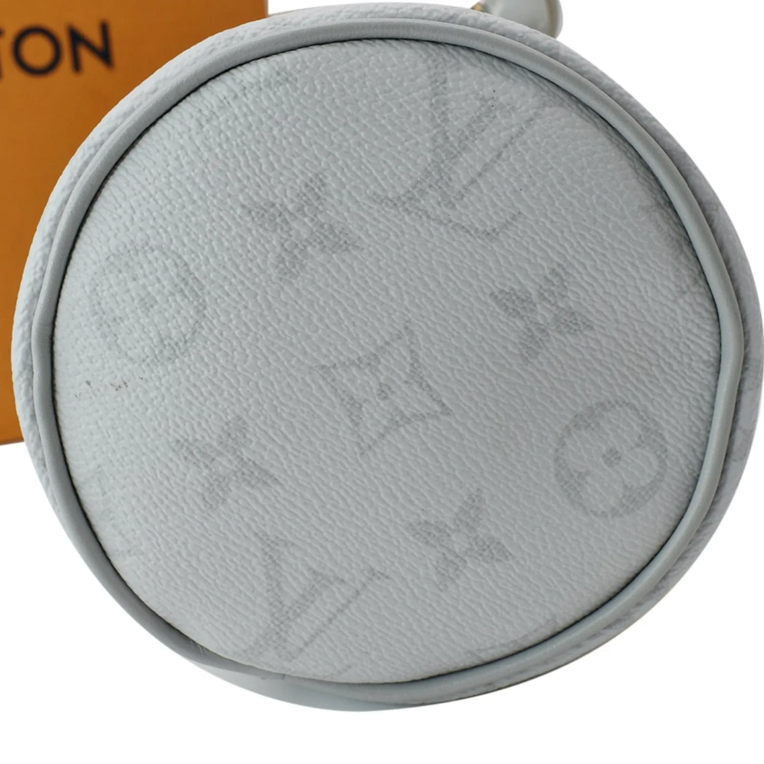 LOUIS VUITTON Chalk Nano Monogram Canvas Crossbody Bag White