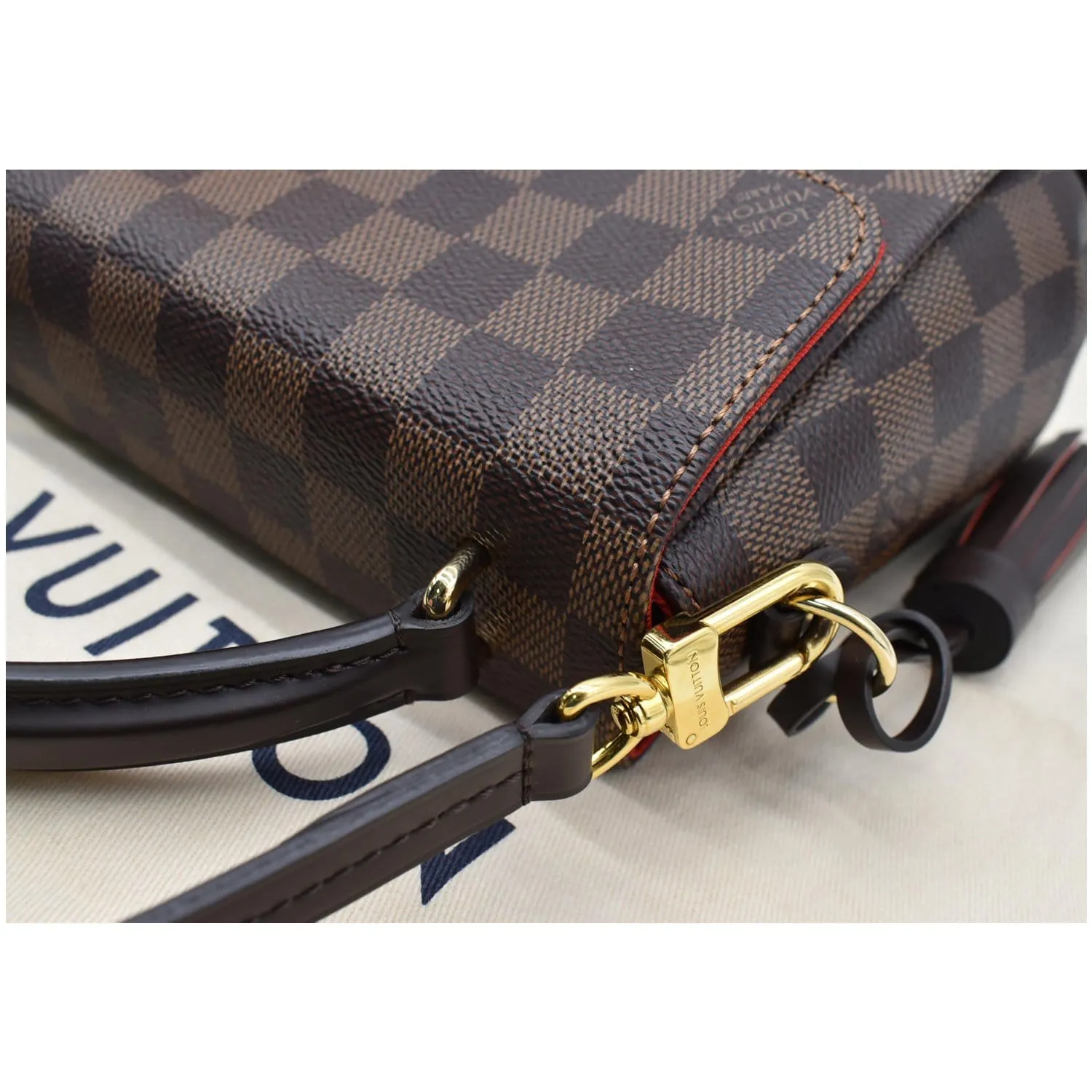 LOUIS VUITTON Croisette Damier Ebene Crossbody Bag Brown
