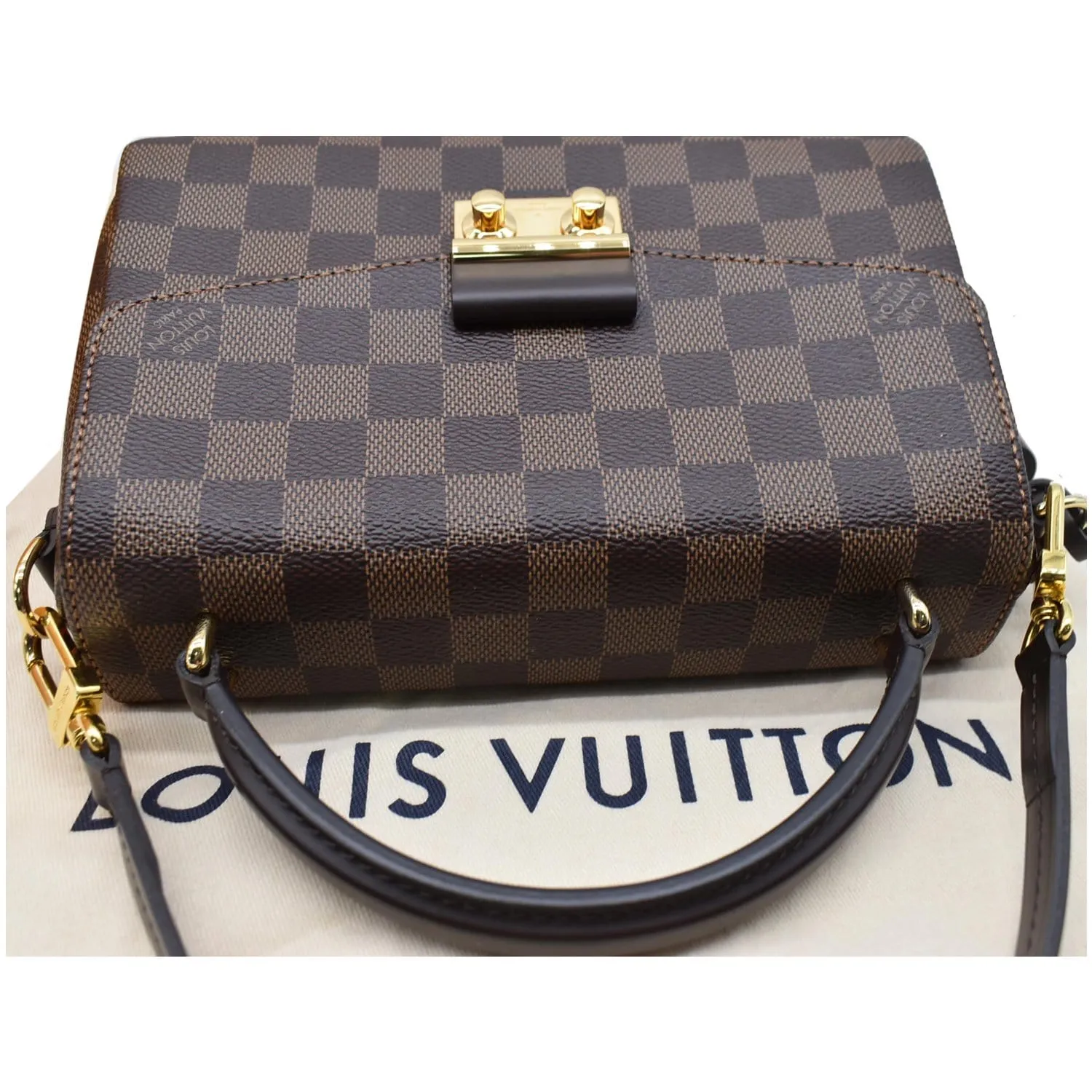 LOUIS VUITTON Croisette Damier Ebene Crossbody Bag Brown