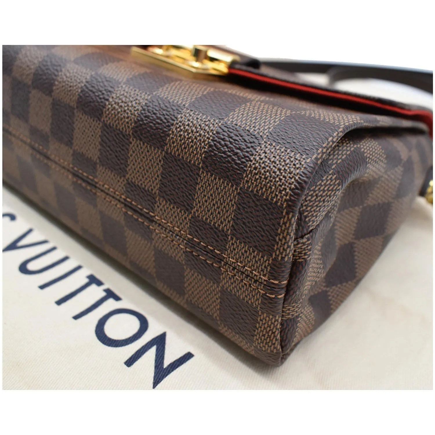 LOUIS VUITTON Croisette Damier Ebene Crossbody Bag Brown