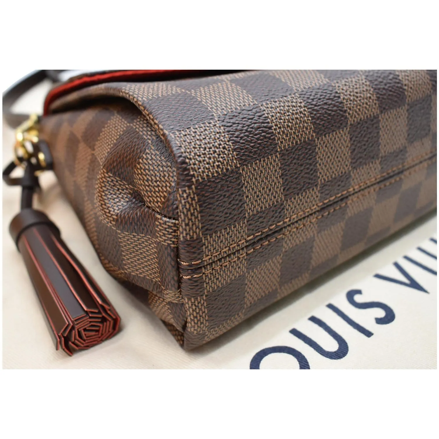 LOUIS VUITTON Croisette Damier Ebene Crossbody Bag Brown