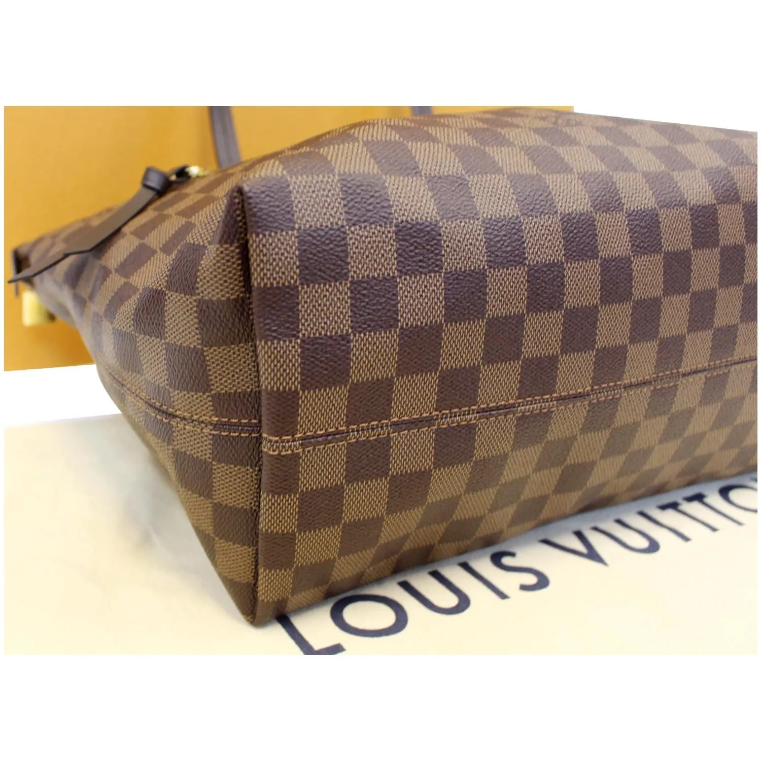 LOUIS VUITTON Iena MM Damier Ebene Shoulder Bag Brown